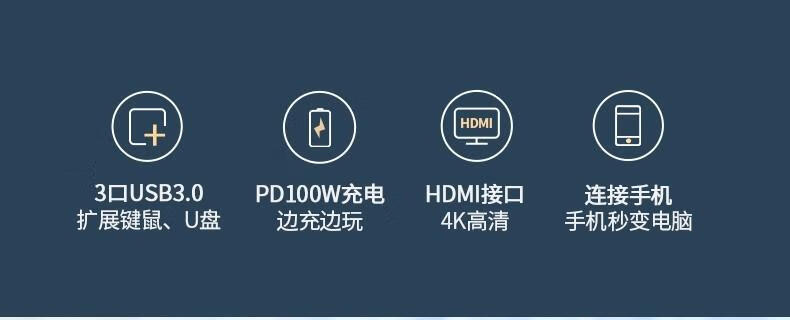 绿联（UGREEN）Type-C扩展坞HDMI款 通用华为苹果转换器拓展坞手机投屏线 50209