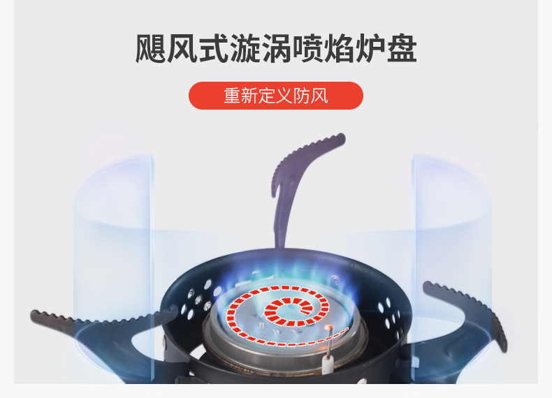 爱路客（ALOCS ）野外炉具便携套装野炊猛火炉头户外炉具燃气炉防风户外气炉飓风Ⅱ 分体式气炉