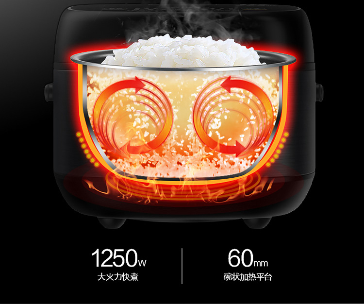 美的（Midea）电饭煲IH 电饭煲  4L 杂粮饭 精钢鼎釜内胆 智能多功能 电蒸饭锅 HS4075