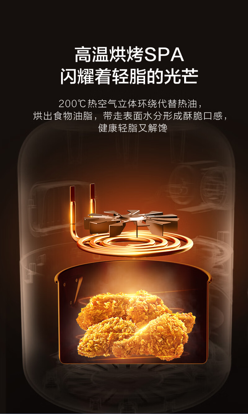 美的（Midea）空气炸锅（蓝色）家用 布谷 无油煎炸锅 薯条机 炸鸡 烤红薯 BG-AF7