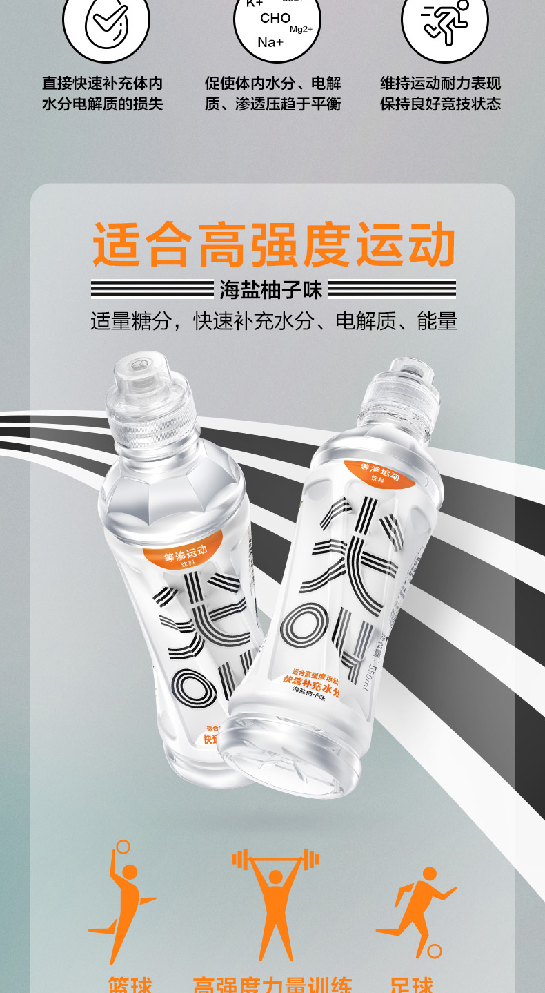 农夫山泉 等渗尖叫 海盐柚子味 550ml*15瓶 整箱装
