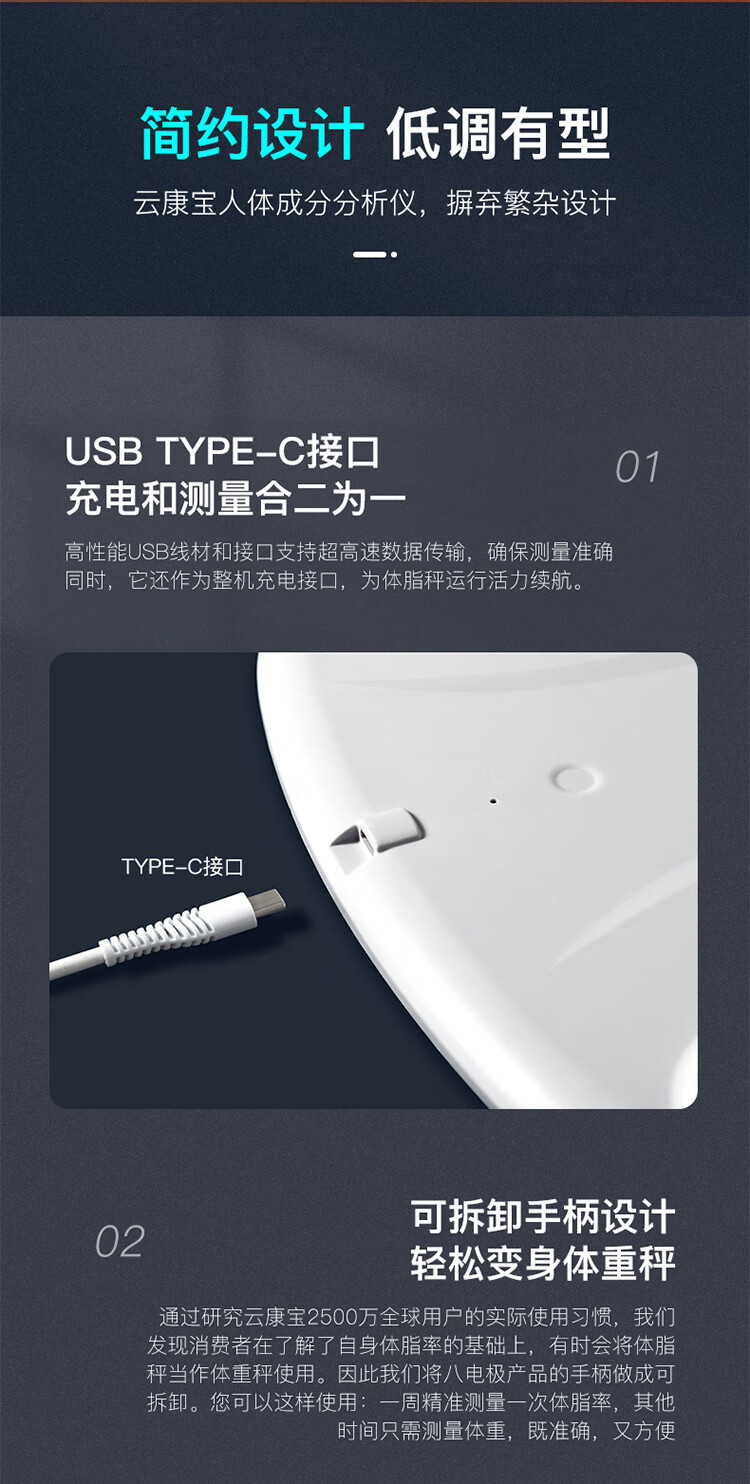 云康宝 八电极智能体脂秤WiFi蓝牙双连接