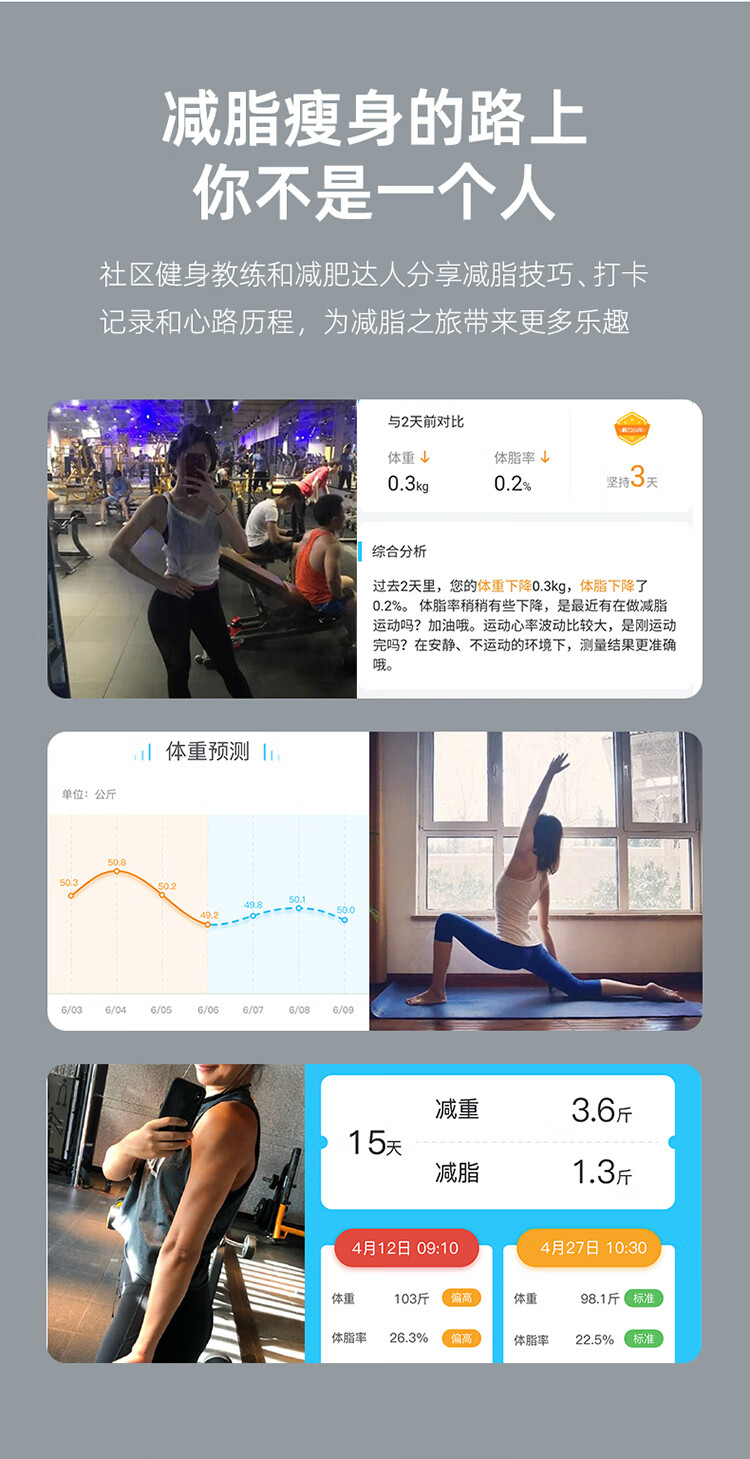 云康宝智能充电体脂秤 支持HUAWEI HiLink/运动健康