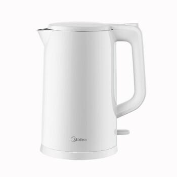美的（Midea）电水壶/热水瓶（白色）1.7L大容量 家用 烧水壶 双层防烫 304不锈钢水壶 MK-AEK1769