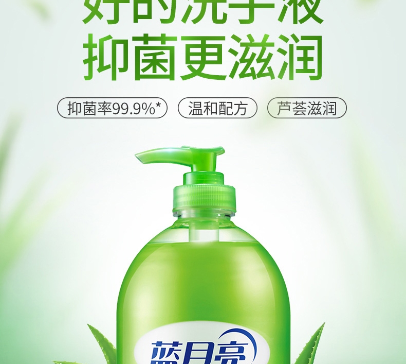 蓝月亮抑菌洗手液500g*2+抑菌洗手液瓶补500g*2