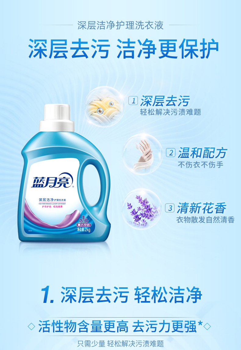 蓝月亮洗衣液套装 洁净薰2kg+洁净1kg+洁净500g