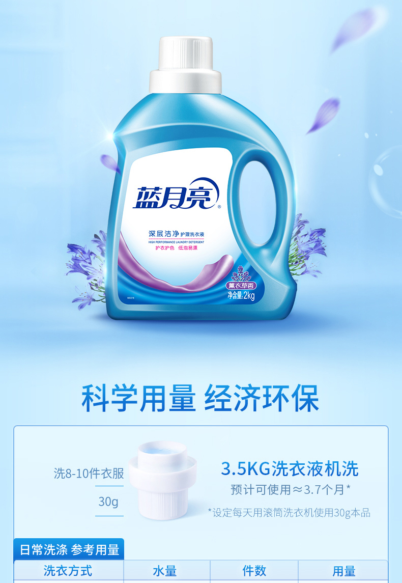蓝月亮洗衣液套装 洁净薰2kg+洁净1kg+洁净500g