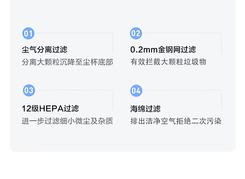 美的（Midea）吸尘器有线手持床上家用吸尘器MT3冰莹粉