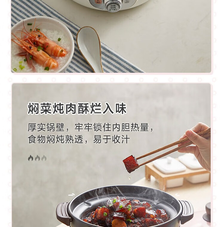 小熊（Bear）电砂锅 电炖锅 DSG-B28C1煲汤锅炖汤锅煮粥锅电炖盅快炖锅宝宝辅食锅高温陶瓷