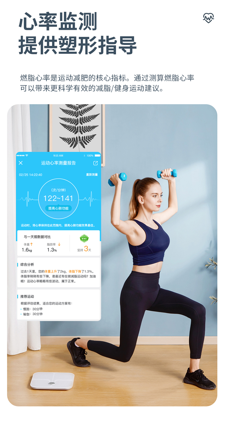 云康宝 智能体脂秤 京东小家智能生态 WiFi+蓝牙双连接 体重秤体脂仪精准家用 电子秤人体健康脂肪称 白色