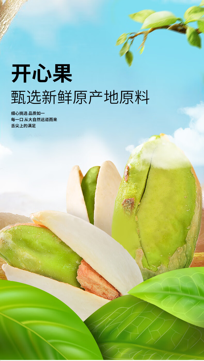 鲜记 开心果348g/罐 坚果炒货坚果食品 办公室休闲零食