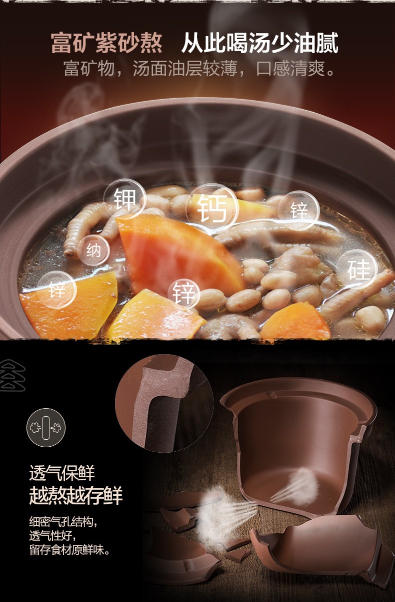 小熊（Bear）电炖锅 紫砂锅电炖盅陶瓷电砂锅 迷你小BB煲 宝宝婴儿煮粥煲汤锅 DDG-D20T5 2L