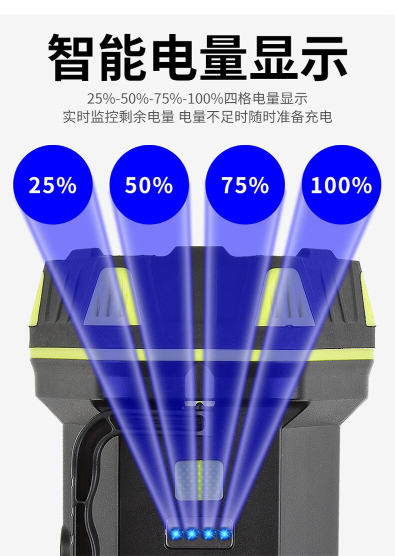 三极户外(Tri-polar)TP5044 强光带输出手提探照灯户外工作夜钓双头警示灯手电筒18.3*10.5*10.3cm黑色