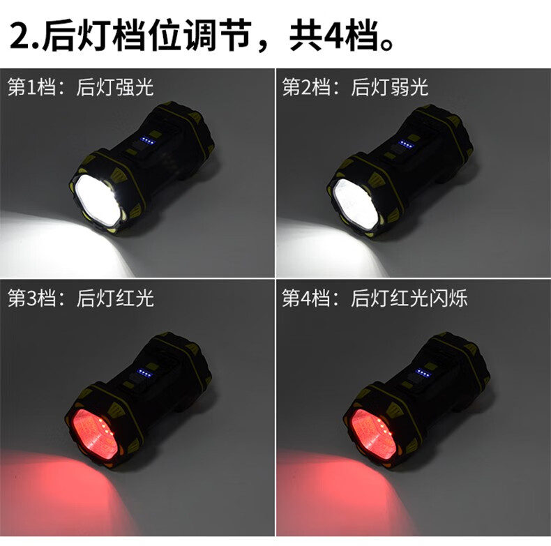 三极户外(Tri-polar)TP5044 强光带输出手提探照灯户外工作夜钓双头警示灯手电筒18.3*10.5*10.3cm黑色