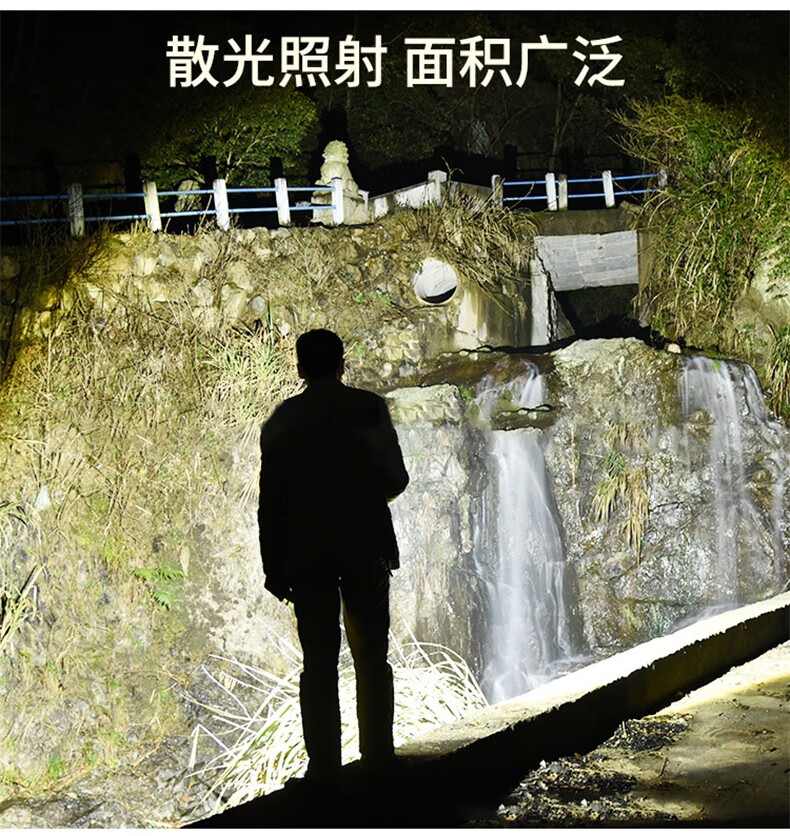 三极户外(Tri-polar)TP3387 强光手电筒P50灯珠LED伸缩变焦电量显示充电夜钓USB充电手电筒17*3.5*4.2cm黑色