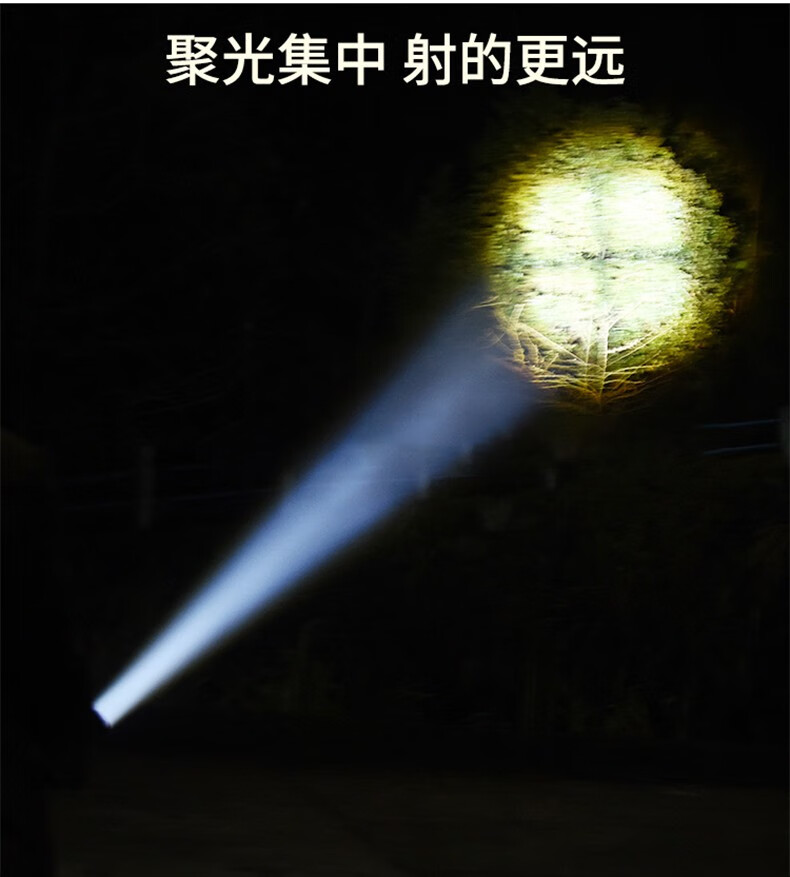 三极户外(Tri-polar)TP3387 强光手电筒P50灯珠LED伸缩变焦电量显示充电夜钓USB充电手电筒17*3.5*4.2cm黑色