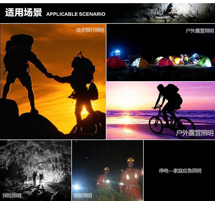 三极户外(Tri-polar)TP3338 变焦强光手电筒13.4cm黑色
