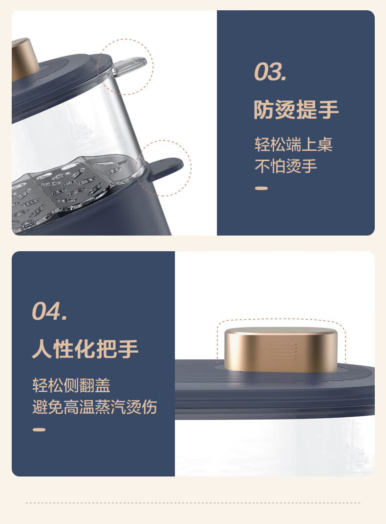 小熊（Bear）煮蛋器 蒸蛋器 迷你电蒸锅 小型家用自动断电双层旋钮定时 ZDQ-B06G1 蓝色