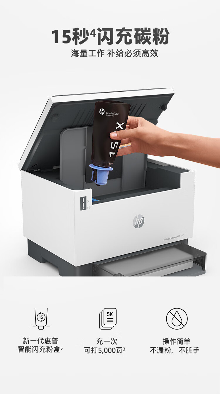 惠普（HP）A4激光三合一低成本小型办公打印机USB连接打印复印扫描1005
