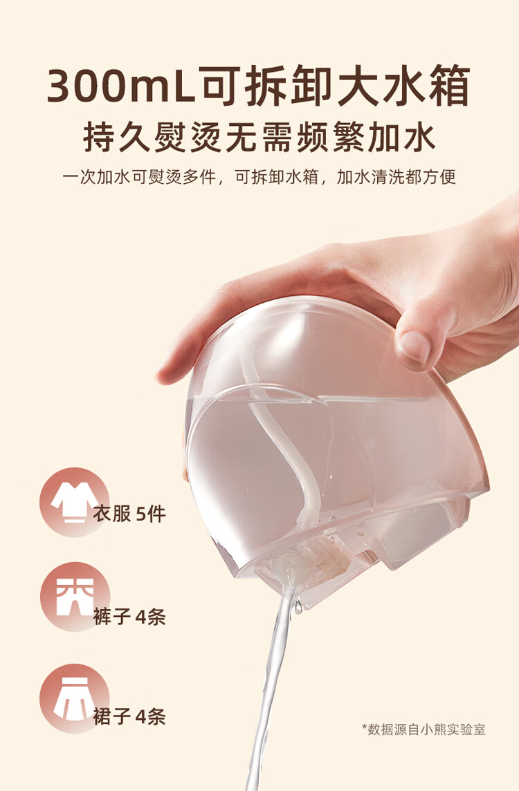小熊（Bear）手持挂烫机GTJ-E15Q5  家用熨烫机 蒸汽熨斗 烫衣机 烫斗 熨烫机 小型便携式烫衣服