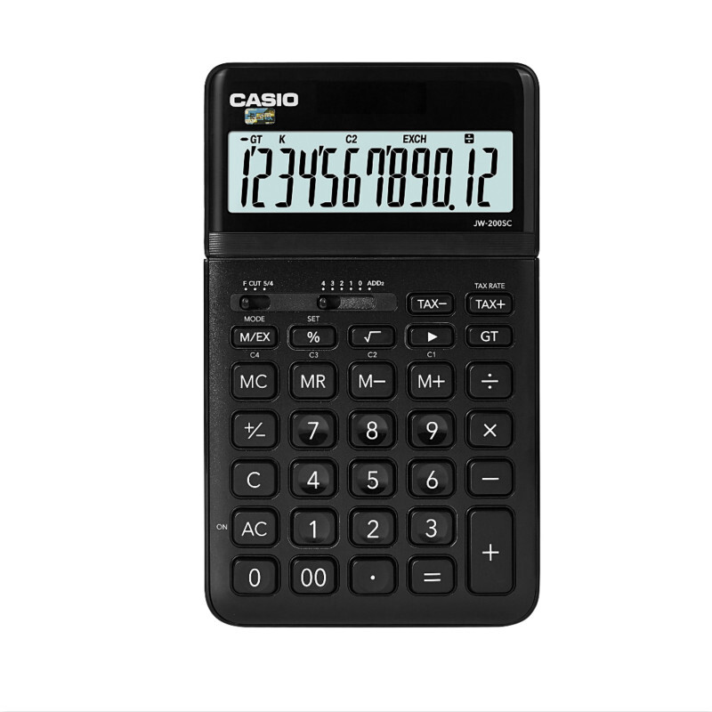 卡西欧（CASIO）时尚办公计算器 神木黑 JW-200SC-BK
