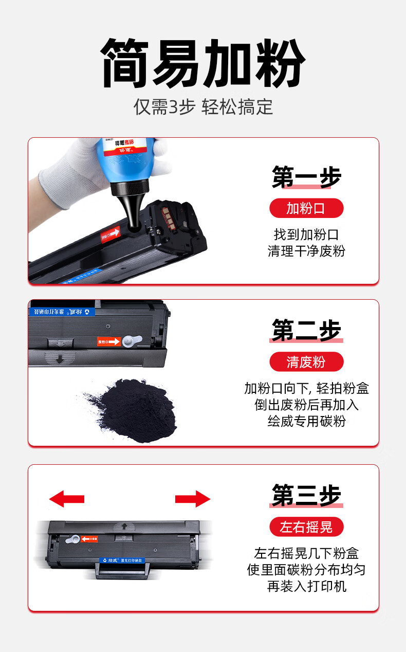 绘威MLT-D111S易加粉硒鼓 适用三星M2070 M2020 M2020W M2021 M2021W M2022 M2071 M2071FH打印机粉盒D111S
