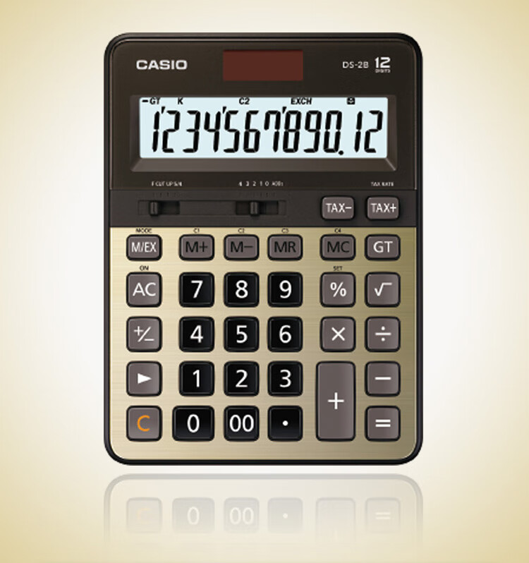 卡西欧（CASIO）计算器 人性化键盘 双色成型键 耐久金属面板 大型液晶显示屏 DS-2B