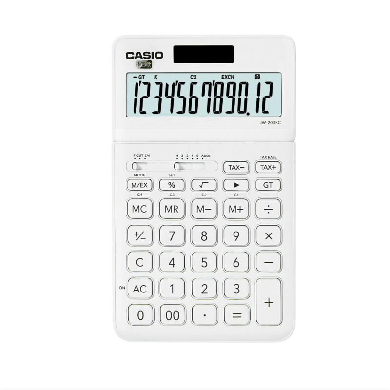 卡西欧（CASIO）时尚办公计算器 瑞雪白 JW-200SC-WE