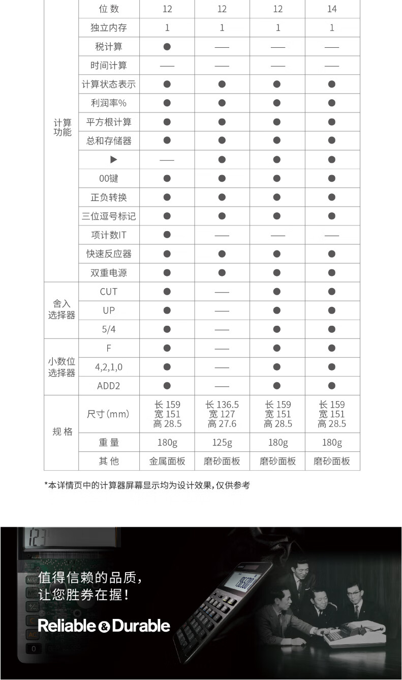 卡西欧（CASIO）金属面板宽屏计算器 12位 办公用品 DH-120