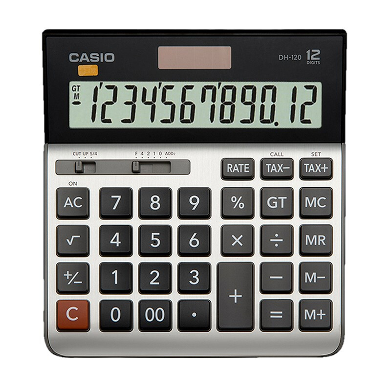 卡西欧（CASIO）金属面板宽屏计算器 12位 办公用品 DH-120