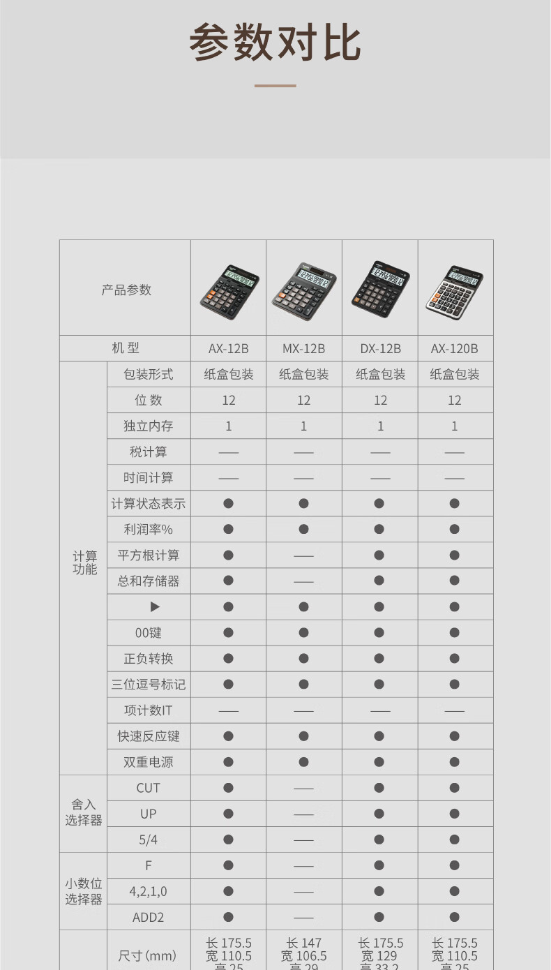 卡西欧（CASIO）日常商务 计算器 AX-12B