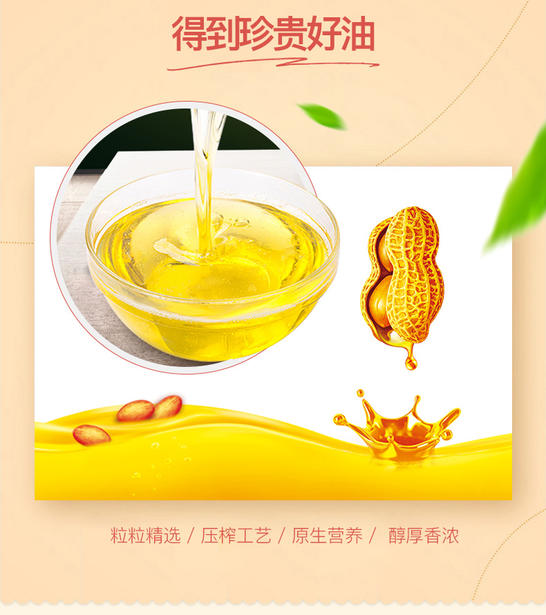 长寿花压榨一级花生油1L桶装物理压榨桶装浓香食用植物油