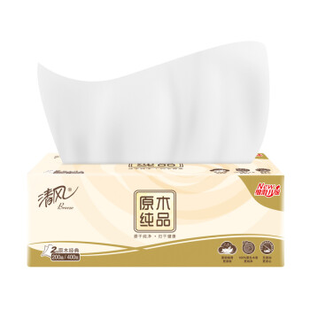清风 大原木纯品2层200抽*3包软包抽取面纸巾手纸抽纸3提装BR38LC1S1