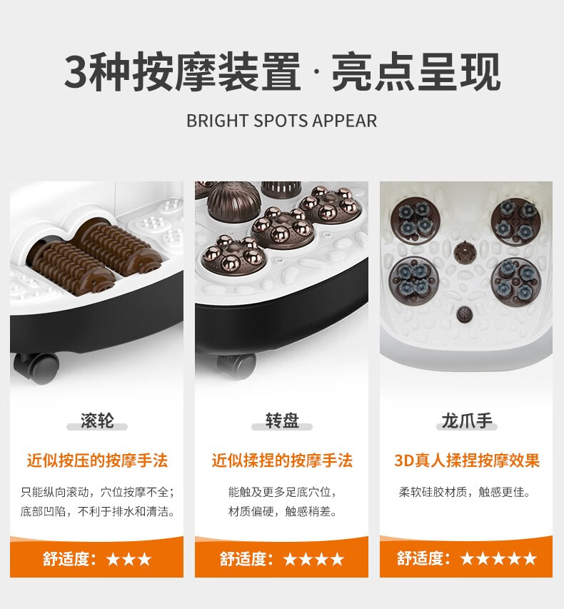 泰昌（Taicn)熏蒸足浴盆全自动自动按摩加热泡脚桶浴足机明星推荐礼物 TC-09AZ6H 黑