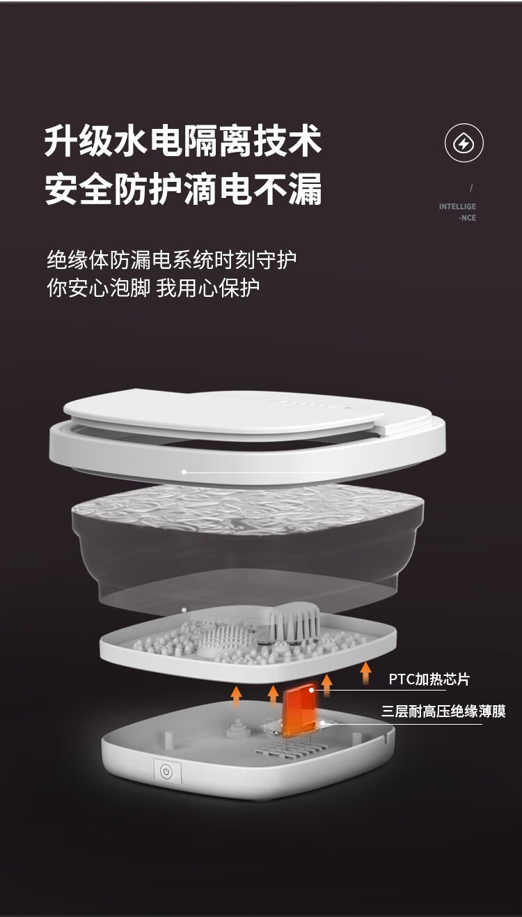 泰昌（Taicn)刘涛推荐 折叠足浴盆 泡脚桶 洗脚盆 按摩加热恒温可折叠智能泡脚盆 家用礼物礼盒装 TC-06IJB2
