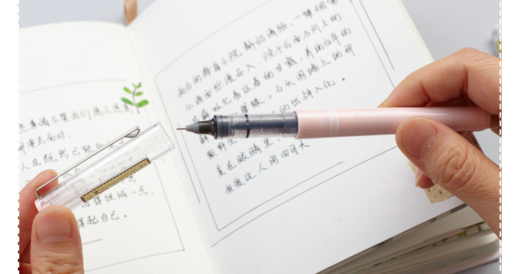 白雪(snowhite)X88可换笔芯直液笔速干走珠笔巨能写针管型中性笔学生考试专用笔黑色0.5mm12支/盒