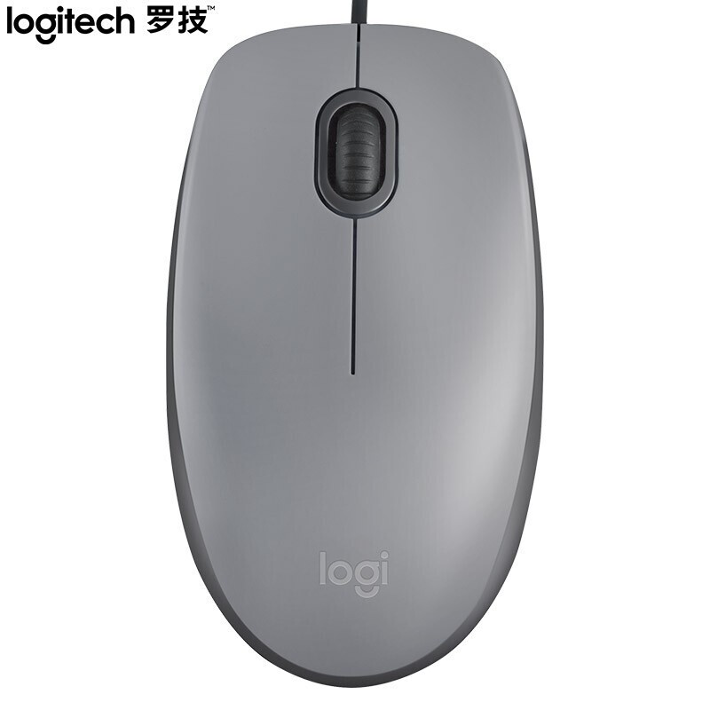 罗技（Logitech）M111有线鼠标 轻音鼠标 办公鼠标 台式电脑笔记本鼠标 灰色