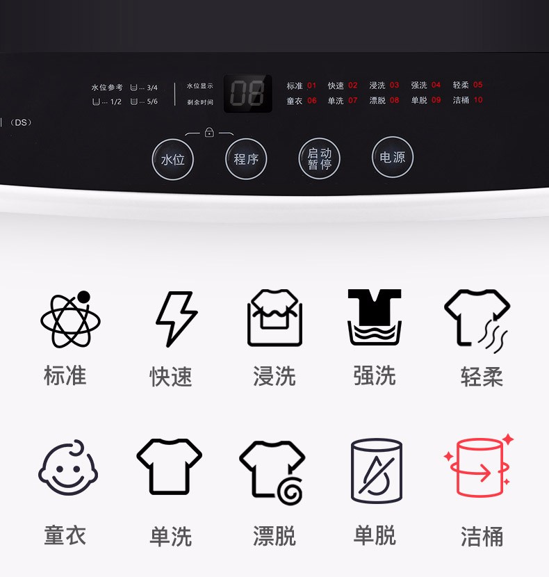 威力洗衣机6KG波轮迷你洗衣机全自动家用婴儿童小型出租屋宿舍大容量 智能模糊感应 XQB60-6039A