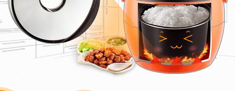 美的（Midea）电饭煲 电饭锅迷你1.6L电饭煲可拆洗内盖黑晶不粘内胆家用电饭煲 YN161