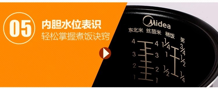 美的（Midea）电饭煲 电饭锅迷你1.6L电饭煲可拆洗内盖黑晶不粘内胆家用电饭煲 YN161