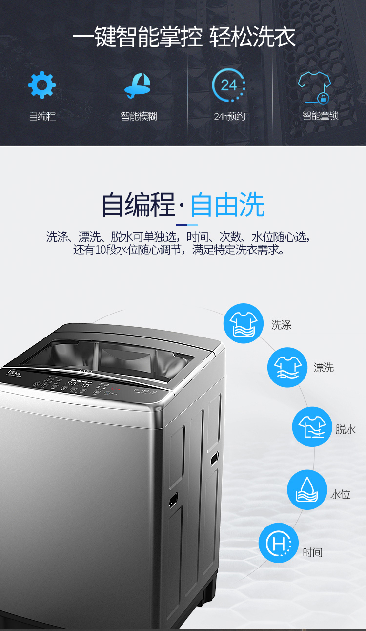 威力洗衣机波轮12/15/20/26kg公斤洗衣机超大容量全自动家用商用智能量衣进水 桶风干 26公斤-XQB260-2189X