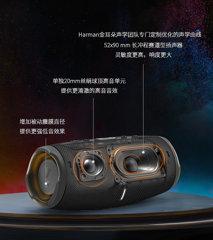 JBL CHARGE5 音乐冲击波五代 便携式蓝牙音箱+低音炮 户外防水防尘音箱 桌面音响 增强版赛道扬声器 森林绿