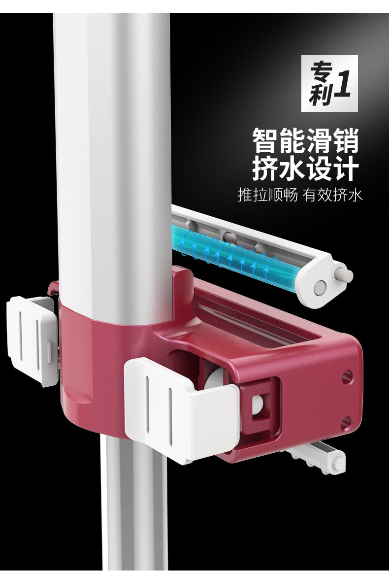 好媳妇免手洗平板旋转拖把不锈钢干湿两用拖地神器易洁40cm免洗平拖AGW-5842