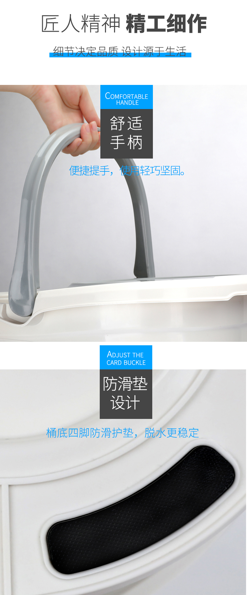 好媳妇旋风旋转拖把（钢网）免手洗双驱动吸水托布地拖桶干湿两用HD-7409