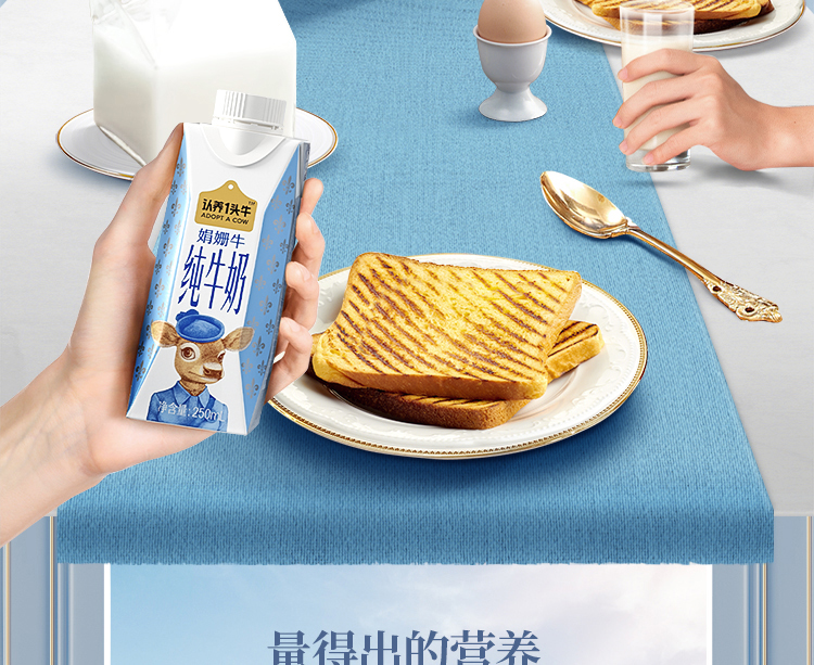 认养一头牛珍稀娟姗牛3.8g优质蛋白纯牛奶250ml * 10盒*2提