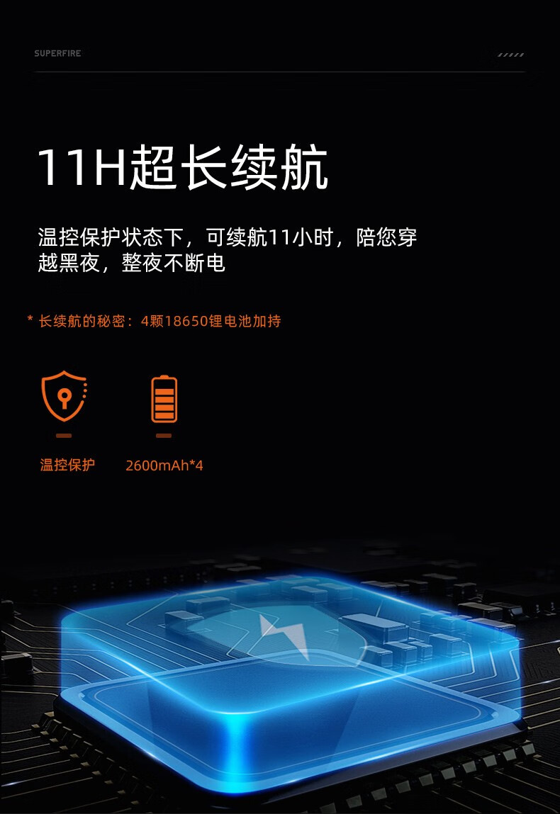 神火（supfire）强光手电筒充电式加长版便携户外骑行应急灯探照灯M5