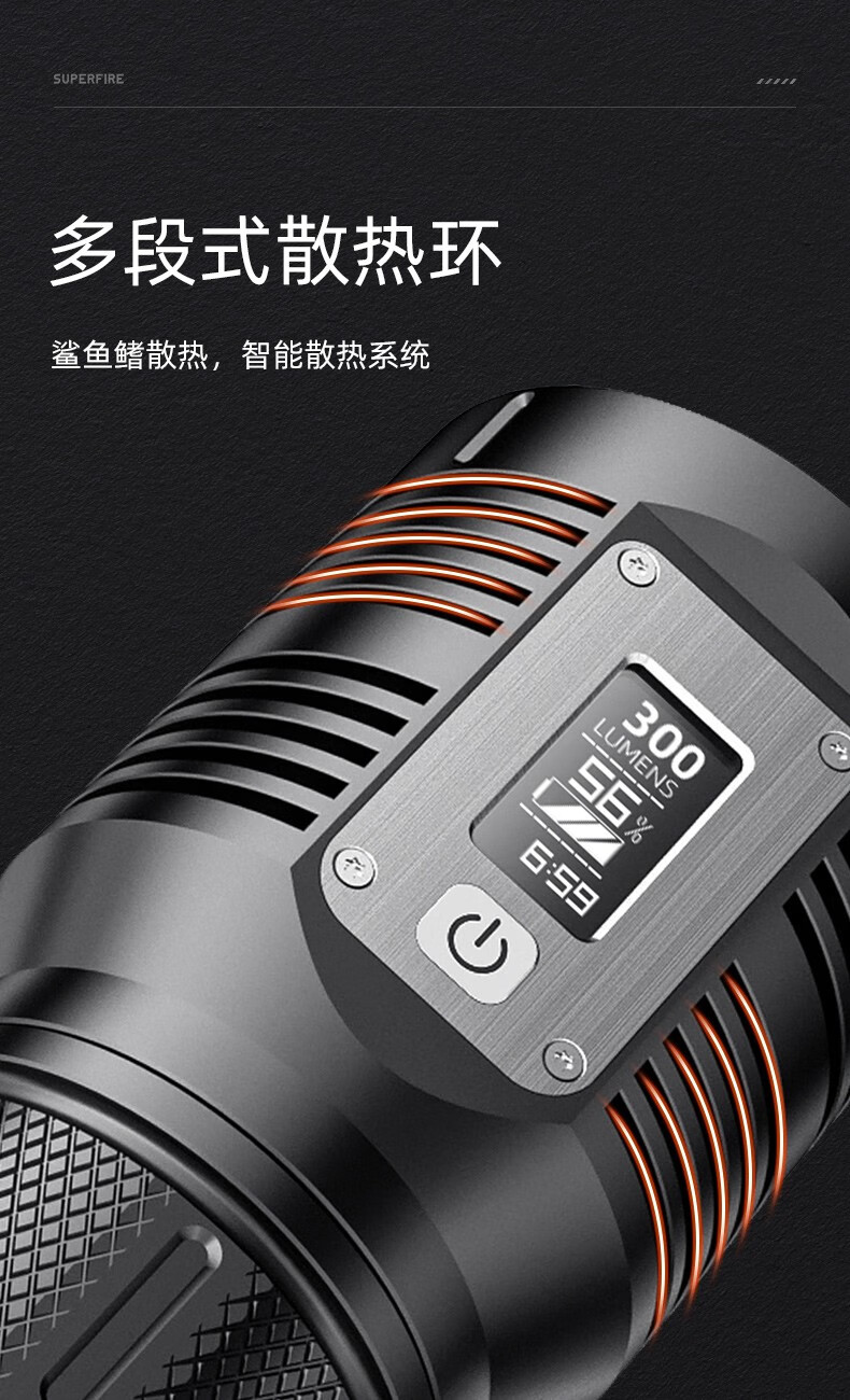 神火（supfire）强光手电筒充电式加长版便携户外骑行应急灯探照灯M5