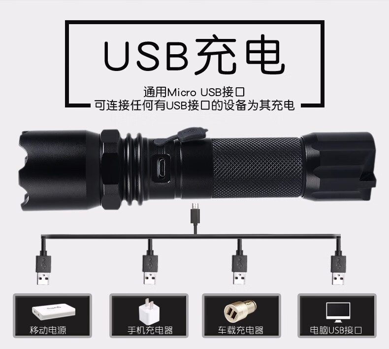 神火（supfire）强光手电筒充电式迷你便携户外骑行应急灯户外照明A10