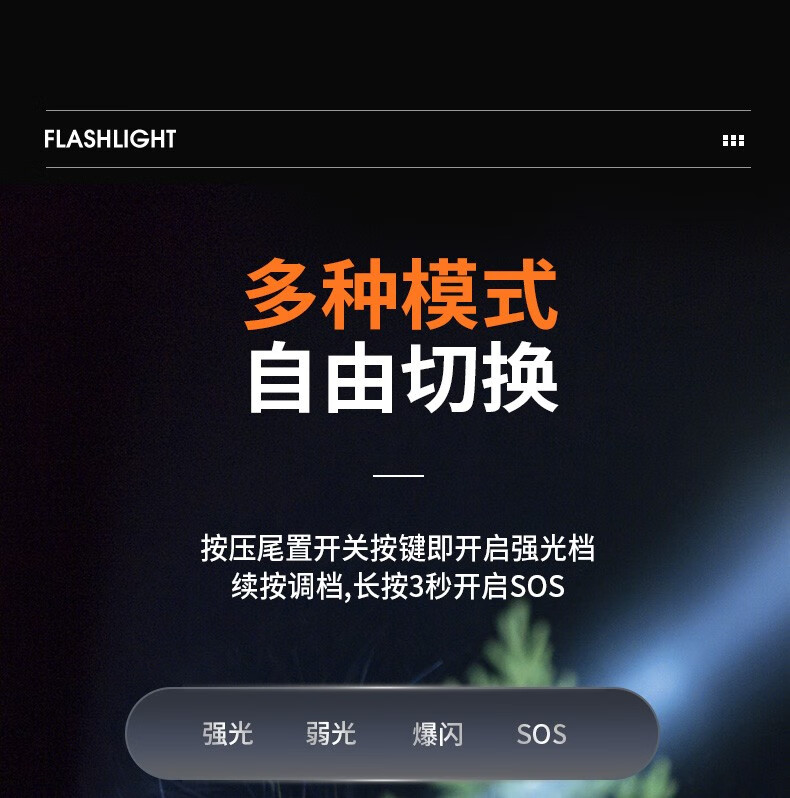 神火（supfire）强光手电筒充电式迷你便携户外骑行应急灯户外照明S33-AX黑色