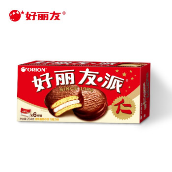 好丽友派营养早餐点心零食巧克力派6枚204g/盒